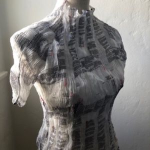 Issey Miyake 2 White Label rare text print